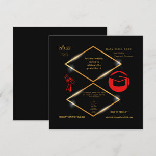 Invitación de Graduación Personalizable Moderna