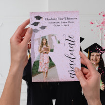 Invitación de graduación personalizada y tarjeta d