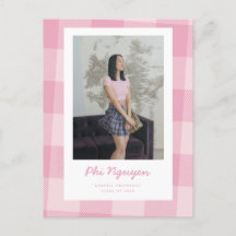 Invitación de graduación plana de grado rosa