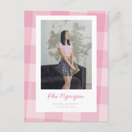 Invitación de graduación plana de grado rosa