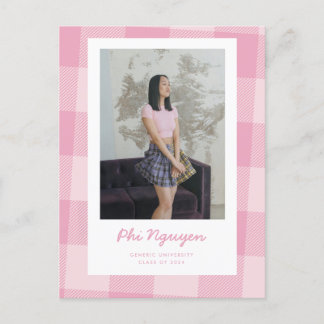 Invitación de graduación plana de grado rosa