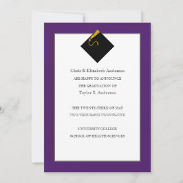 Invitación de graduación púrpura