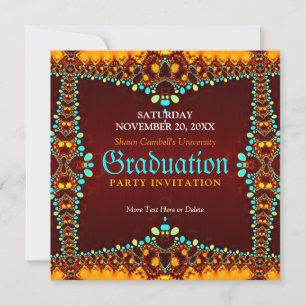 Invitación de graduación real fractal