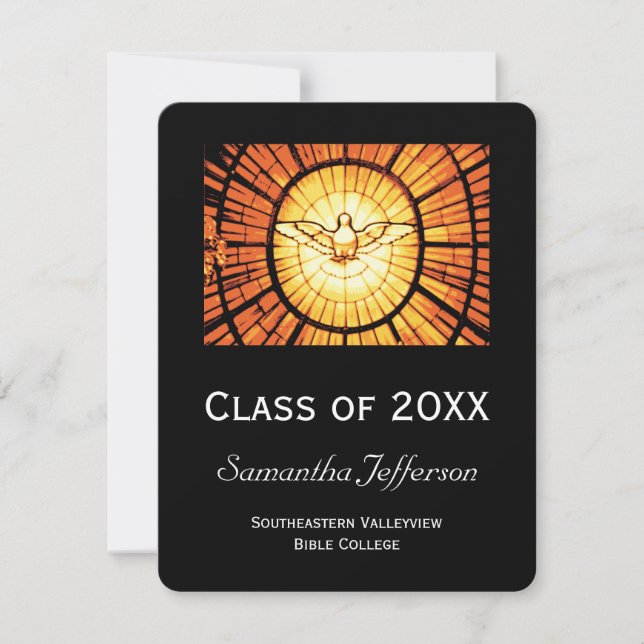 Invitación de Graduación Religiosa por Vidrio (Anverso)