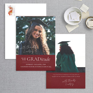 INVITACIÓN de graduación roja de foto de GRADitude