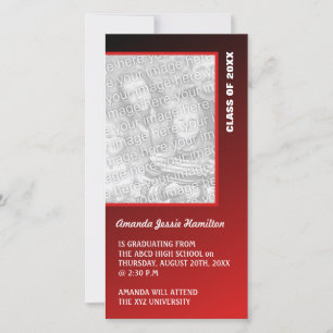 Invitación de graduación roja oscura