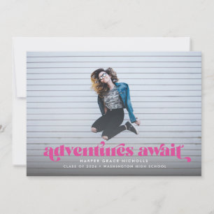 Invitación de graduación (rosa intenso) 'Adventure
