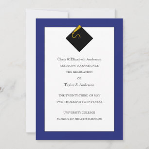 Invitación de graduación Royal Blue