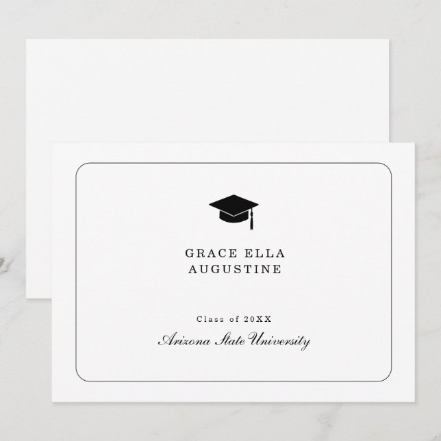 Invitación de graduación simple (Anverso / Reverso)