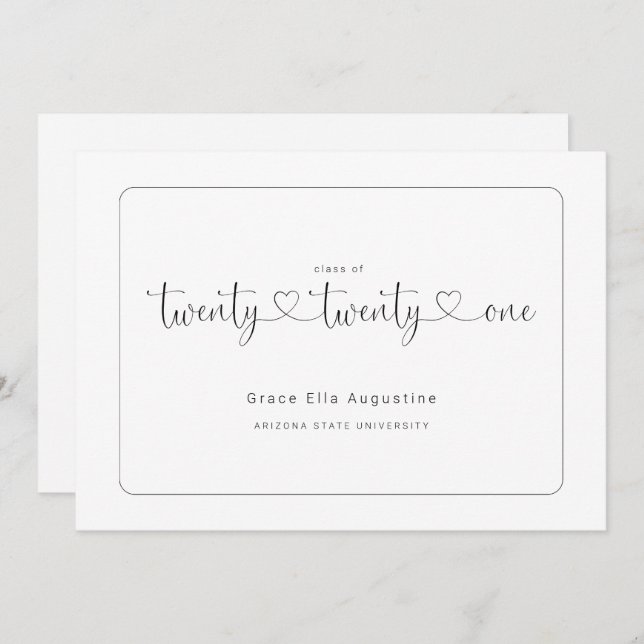 Invitación de graduación simple (Anverso / Reverso)