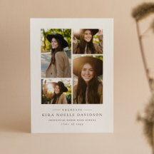 Invitación de graduación simple de collage de foto