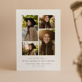Invitación de graduación simple de collage de foto