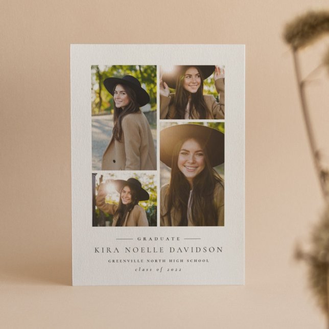 Invitación de graduación simple de collage de foto (Subido por el creador)