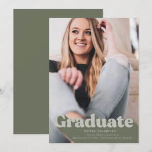 Invitación de graduación simple Tipo retro