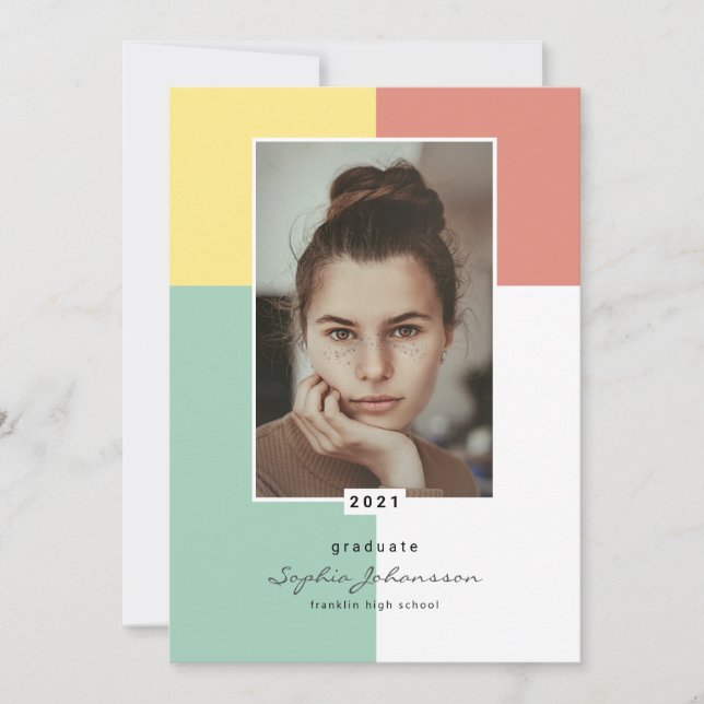 Invitación de graduación simple y elegante (Anverso)