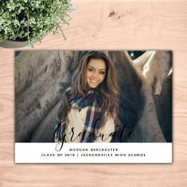 Invitación de graduación simple y elegante | Blanc
