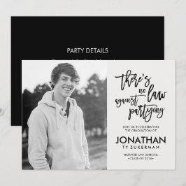 Invitación de graduación sin ley contra la fiesta