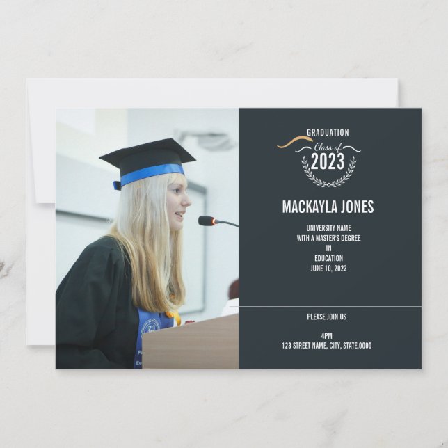 Invitación de graduación / Tarjeta de invitación (Anverso)