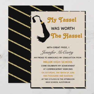 Invitación de graduación Tassel vale la pena el pr