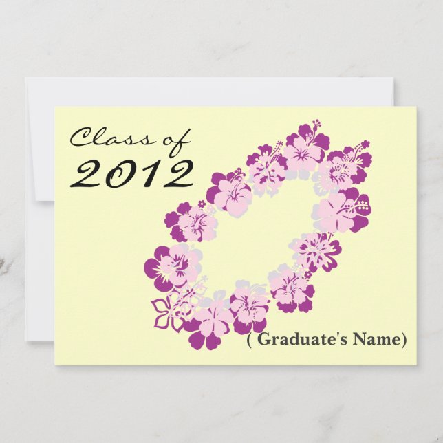 Invitación de graduación temática de Hawaii 2012 (Anverso)