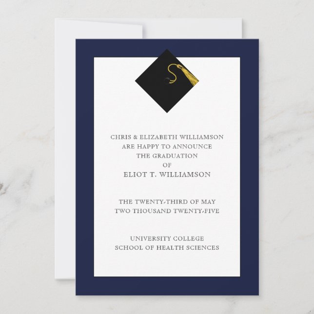 Invitación de graduación única (Anverso)