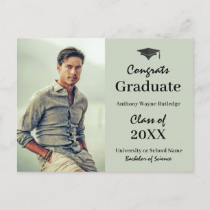 Invitación de graduación universitaria con foto