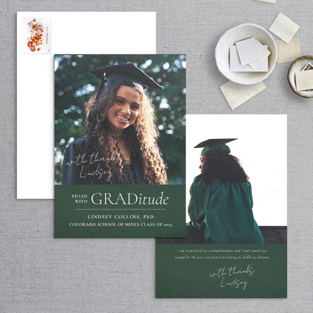 INVITACIÓN de Graduación Verde de Foto GRADitude (Subido por el creador)