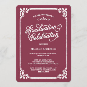 Invitación de Graduación Vintage Country