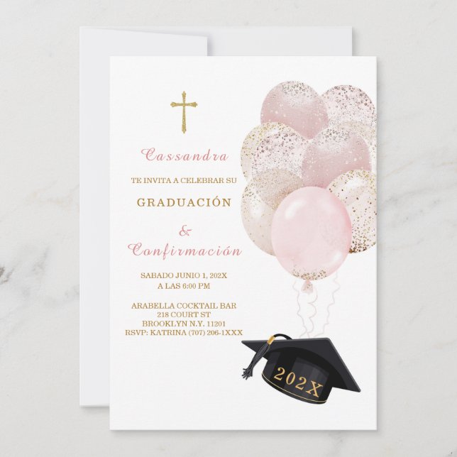 Invitación de graduación y confirmación (Anverso)