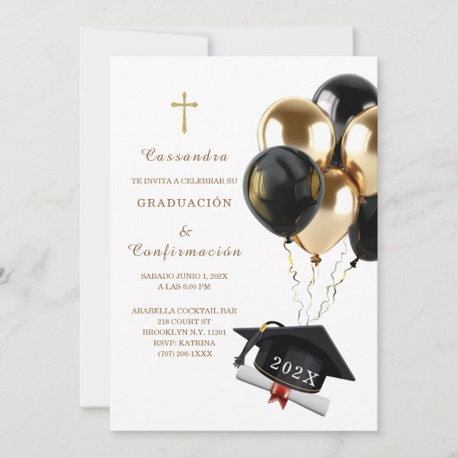 Invitación de Graduación y Confirmación (Anverso)