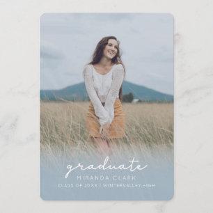 Invitación de graduado azul claro