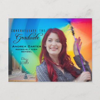 Invitación de graduado Postcard/Invitar Photo Inse