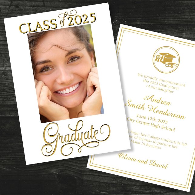 Invitación de graduados con guión elegante (Subido por el creador)