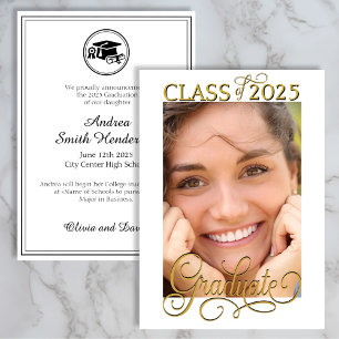 Invitación de graduados con superposición de foto 