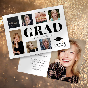 Invitación de graduados de collage de fotos