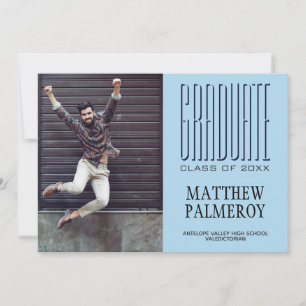 Invitación de graduados de fotografía azul en cine