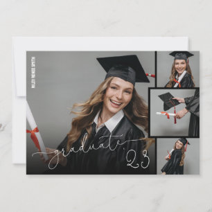 Invitación de graduados de fotografía con guión mo