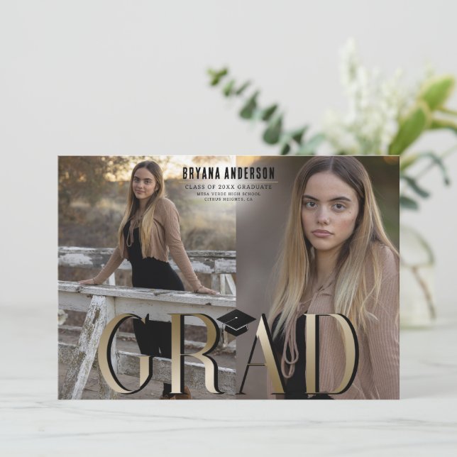 Invitación de graduados de fotografía de graduació (Anverso de pie)