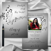 Invitación de graduados de fotografías de Black Wh