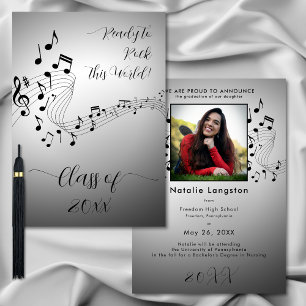 Invitación de graduados de fotografías de Black Wh