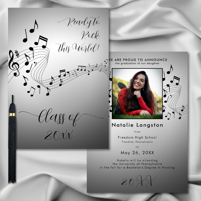 Invitación de graduados de fotografías de Black Wh (Subido por el creador)