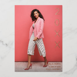 Invitación de graduados de Relieve metalizado de a