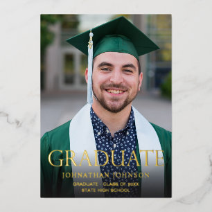 Invitación de graduados de Relieve metalizado de p