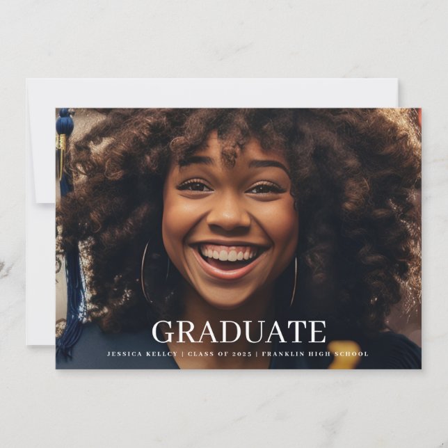 Invitación de graduados de tipografía fotográfica  (Anverso)