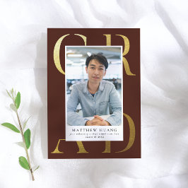 Invitación de graduados en tipografía borgoña de l