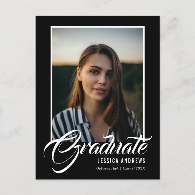Invitación de graduados Foto editable moderna de c (Anverso)