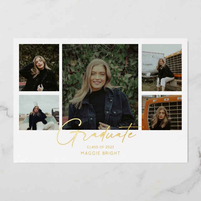 Invitación de graduados multifoto 2023 (Anverso)