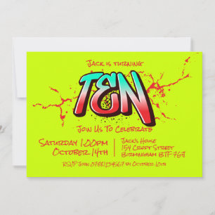 Invitación de Grafiti Brillante Diez