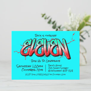 Invitación de Grafiti Brillante Once