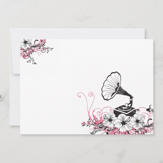 Invitación de gramófono antiguo (Anverso)